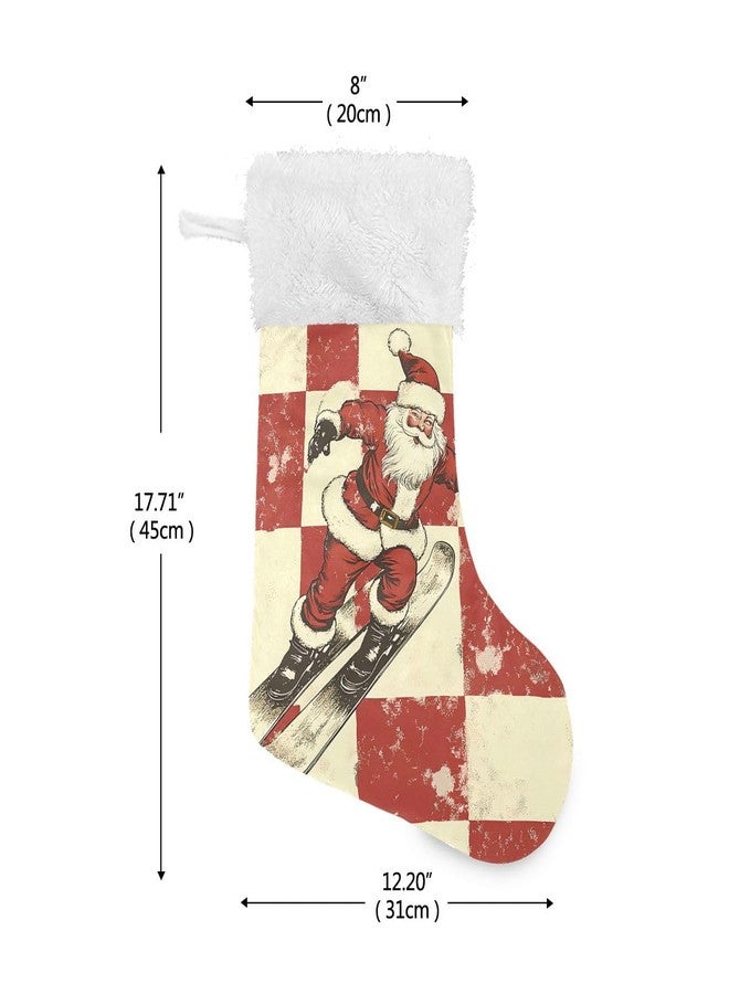 Kigai Santa Claus Skateboard Christmas Stocking 1 Pieces,Hanging Fireplace Window Big Xmas Stocking Home Party Christmas Tree Christmas Decorations Stocking - Image 2