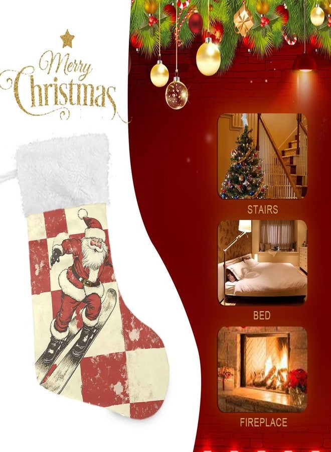 Kigai Santa Claus Skateboard Christmas Stocking 1 Pieces,Hanging Fireplace Window Big Xmas Stocking Home Party Christmas Tree Christmas Decorations Stocking - Image 4