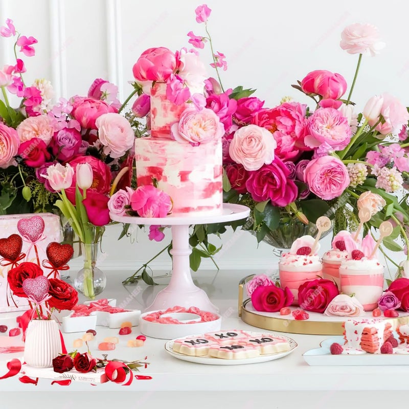 BASEMMAHER 12Pcs Valentine's Day Glitter Red Pink Puffy Heart Picks Foam Heart Picks Sparkly Sticks for Wedding Flower Arrangements Floral Bouquet Home Holiday Party Crafts Supplies Decorations - Image 3