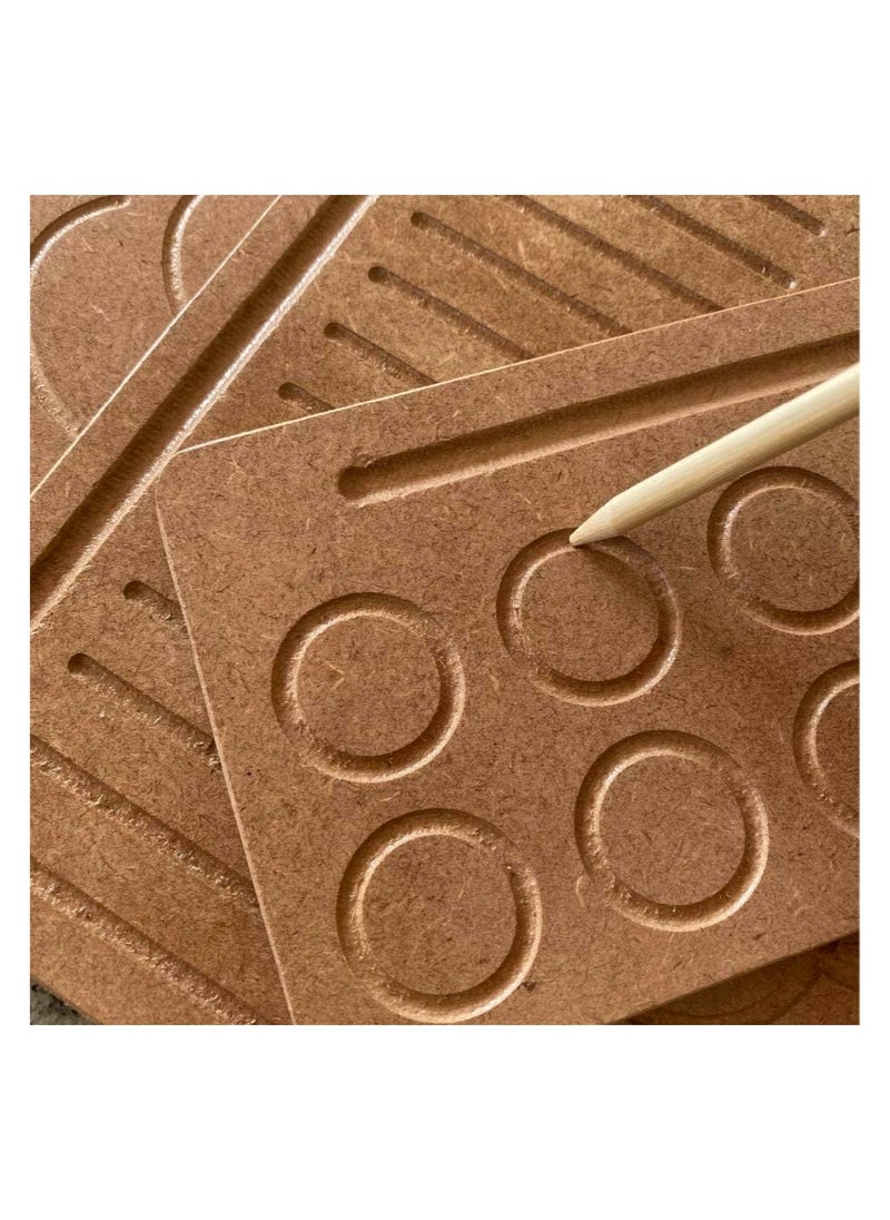 Mini Leaves Mini Leaves Wooden Pattern Practicing Tracing Board Set of 4 Double Side Board for 2 3 4 Years Kids | Educational Writing Board for Kids | Safe and Durable Prewriting Board for Beginner to Write  - Image 3