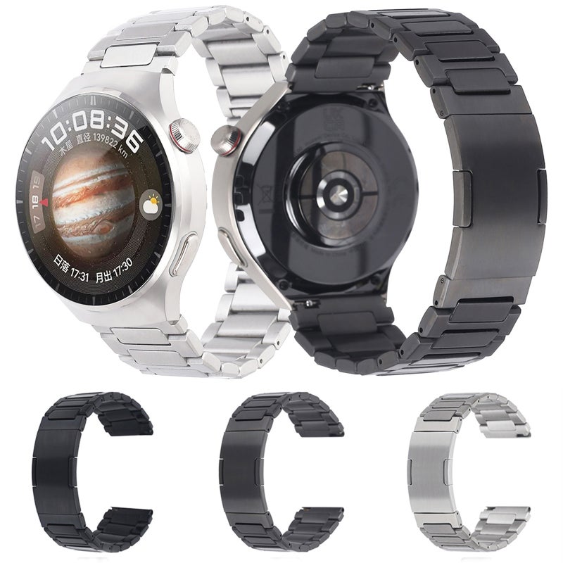 erorex For Huawei Watch Gt3 Pro 46Mm / Watch Gt3 46Mm H-Shaped Folding Buckle Stainless Steel Metal Watch Band(Gray) - Image 3