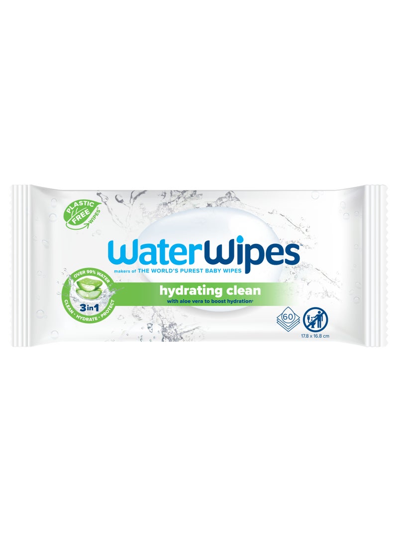 WaterWipes Hydrating Clean Baby Wipes with 99% Water & Aloe Vera Extract - Image 1
