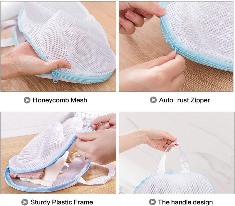 INKULTURE Honeycomb Mesh Laundry Bags For Bra Lingerie Bags | Bra Shaped | White | 01 Pcs | Fits All Cups Anti Deformation Bra Washing Bag - Image 5