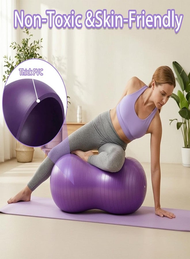 BMMN Peanut Ball for Kids Therapy, 3 - bPiece Anti - Burst Set, Yoga Balance Exercise Ball with Pump, Yoga Balance Exercise Ball for Pregnancy, Physical, Training, Women, Men - Image 5