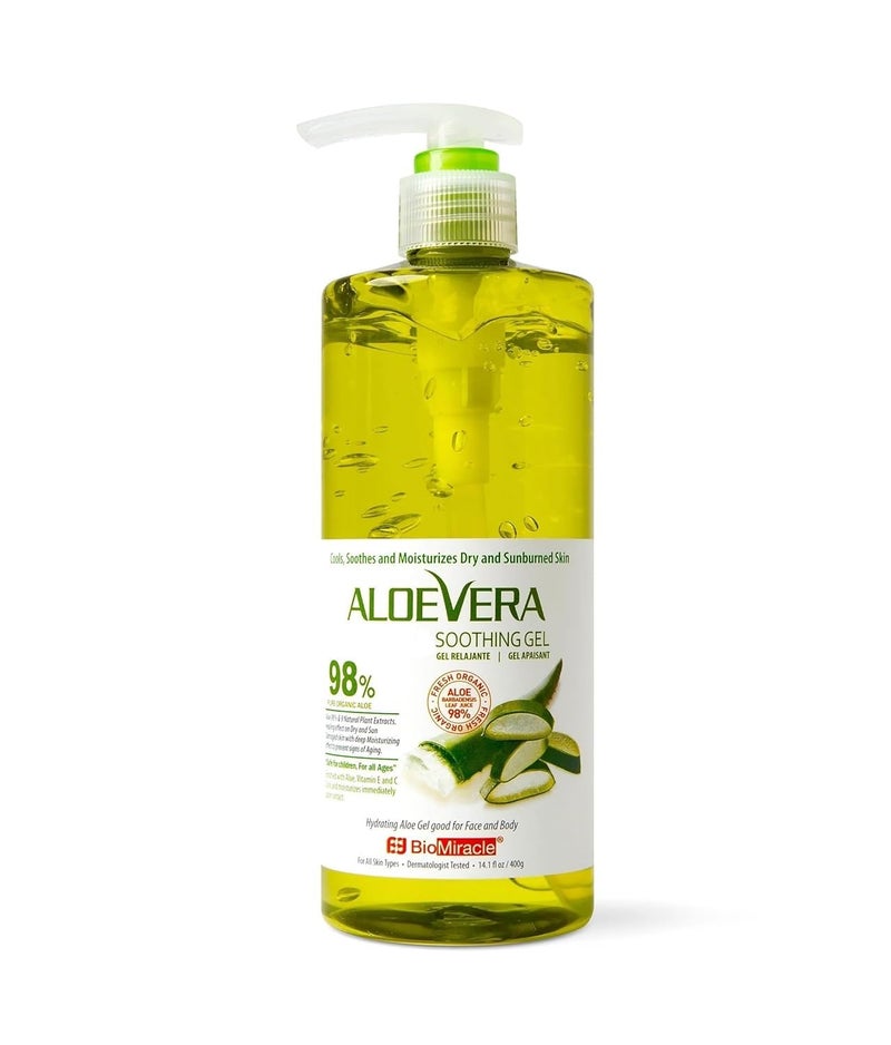 BioMiracle BioMiracle Aloe Vera Soothing Gel, 1 Pump Bottle, with 9 Natural Plant Extracts, for Deep Hydration 
