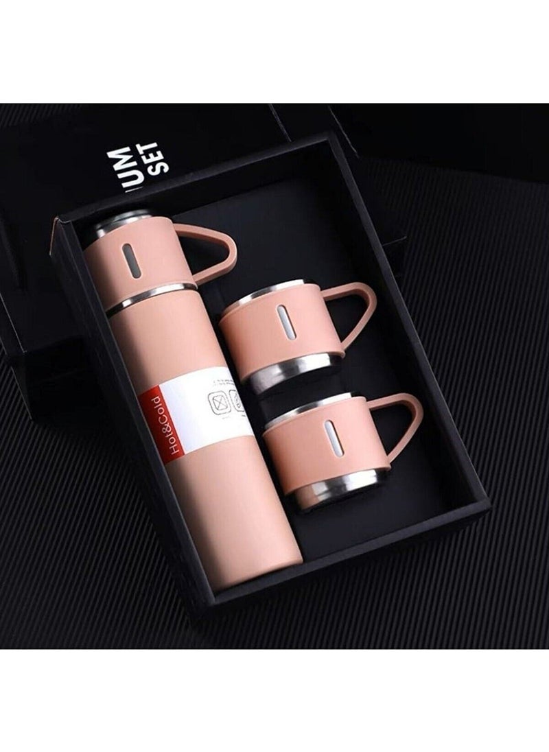 EUREKA Stainless Steel 3 Glass Vacuum Thermos Set 500 Ml, Up to 12 Hours Heat Protection Thermos  - Image 1