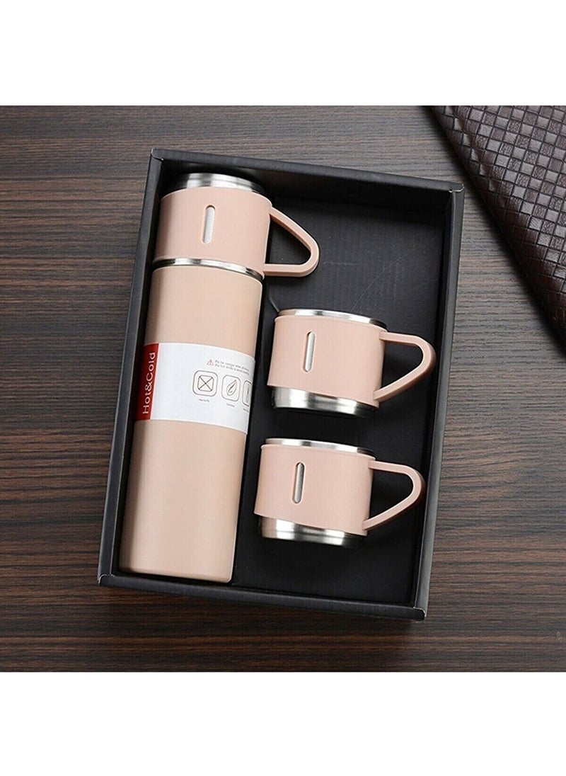 EUREKA Stainless Steel 3 Glass Vacuum Thermos Set 500 Ml, Up to 12 Hours Heat Protection Thermos  - Image 3