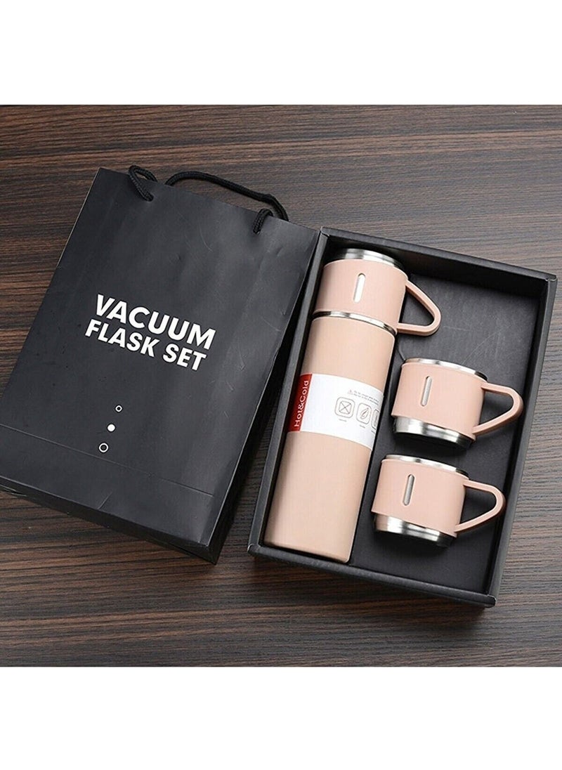 EUREKA Stainless Steel 3 Glass Vacuum Thermos Set 500 Ml, Up to 12 Hours Heat Protection Thermos  - Image 2