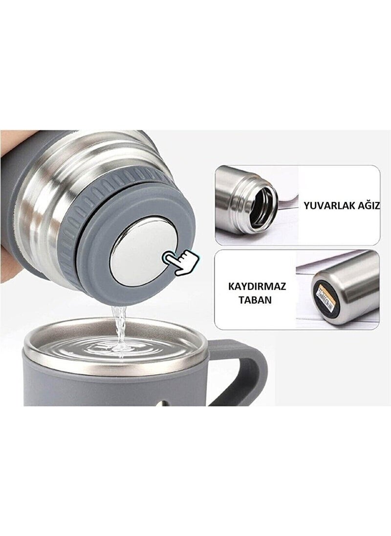 EUREKA Stainless Steel 3 Glass Vacuum Thermos Set 500 Ml, Up to 12 Hours Heat Protection Thermos  - Image 4