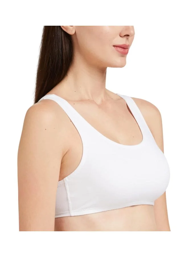 Jockey WHITE 1582 Women Super Combed Cotton Elastane Stretch Slip On Crop Top With Stay Fresh Treatment for Women | Best Price UAE