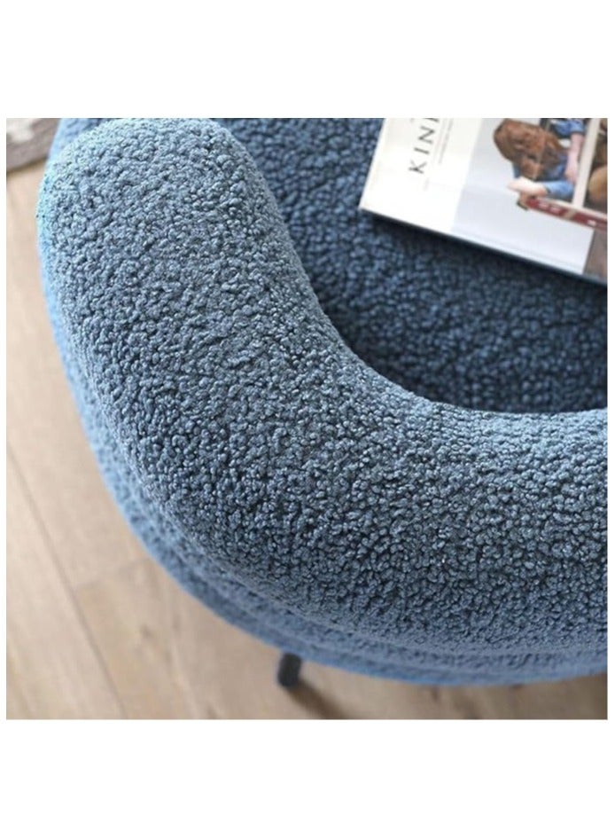 Poppins Home Poppins HOME Boucle 1 Seater Fabric Sofa 95X84X72Cm Blue  - Image 3