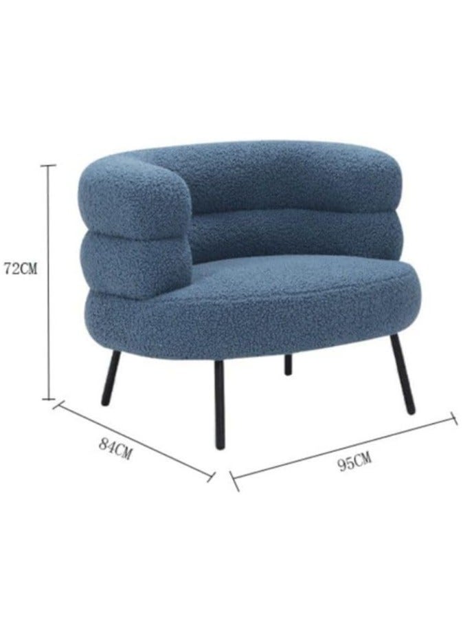 Poppins Home Poppins HOME Boucle 1 Seater Fabric Sofa 95X84X72Cm Blue  - Image 2