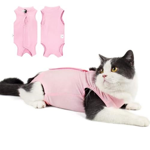 Coppthinktu Cat Recovery Suit for Abdominal Wounds or Skin Diseases, Cat Onesie for Cats After Surgery Female Kitten Recovery Suit, Breathable E-Collar Alternative for Cats After Spay Anti Licking Wounds - Image 1