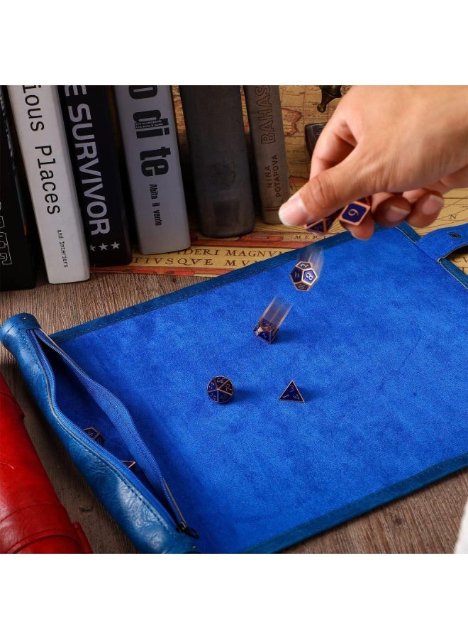 Dice Mat Tray Rolling Mat with Zipper, PU Leather Folding Scroll Dice Bag Dice Holder Dice Table Christmas Game Accessories - Image 2
