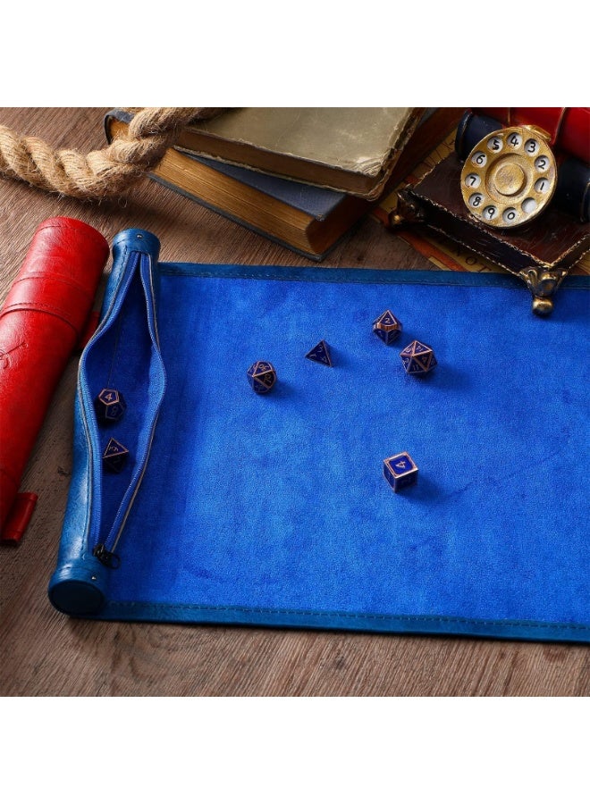 Dice Mat Tray Rolling Mat with Zipper, PU Leather Folding Scroll Dice Bag Dice Holder Dice Table Christmas Game Accessories - Image 3