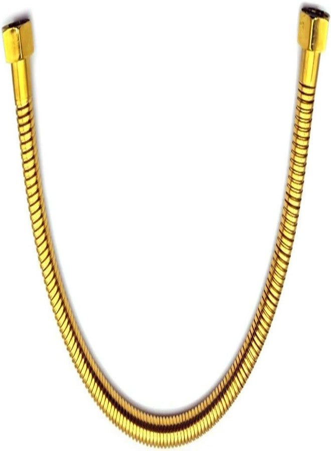 SquarezhenBo 50cm Gold Stainless Steel Plumbing Hose and Angle Valve Connector - Bathroom Toilet Pipe Fittings, 1/2 Inch Water Supply Line for Sink Faucet Installation - Image 1