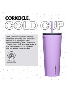 CORKCICLE Cold Cup Insulated Tumbler With Lid And Straw, Sun-Soaked Lilac, 24 Oz - Reusable Water Bottle Keeps Beverages Cold For 12Hrs, Hot 5Hrs - Cupholder Friendly Tumbler, Lid For Flexible Sipping  - Image 2