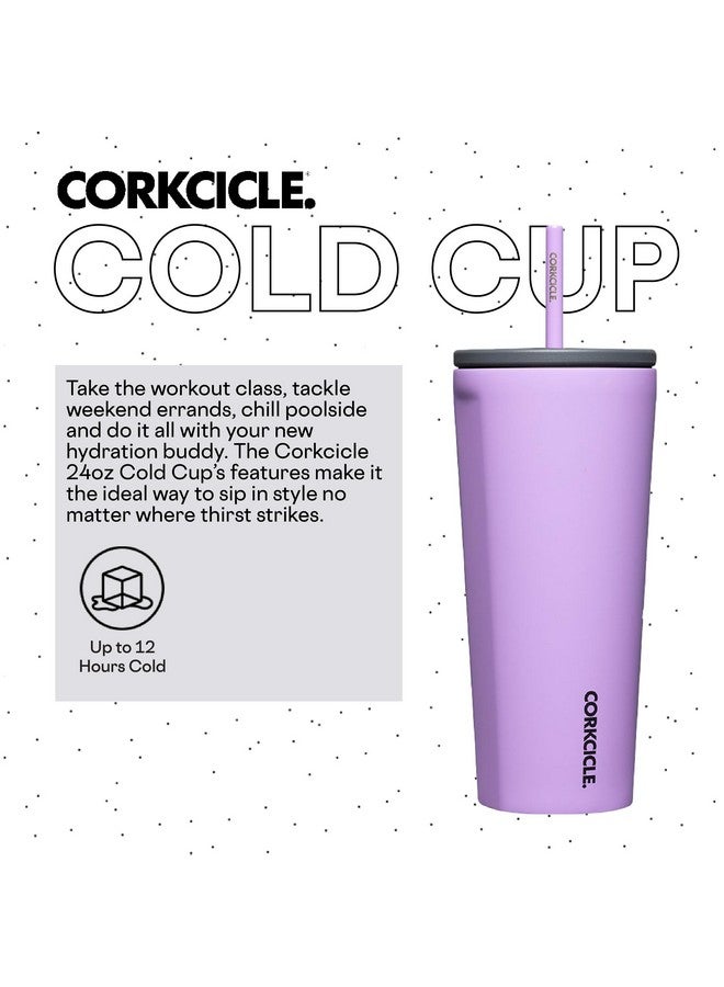 CORKCICLE Cold Cup Insulated Tumbler With Lid And Straw, Sun-Soaked Lilac, 24 Oz - Reusable Water Bottle Keeps Beverages Cold For 12Hrs, Hot 5Hrs - Cupholder Friendly Tumbler, Lid For Flexible Sipping - Image 2