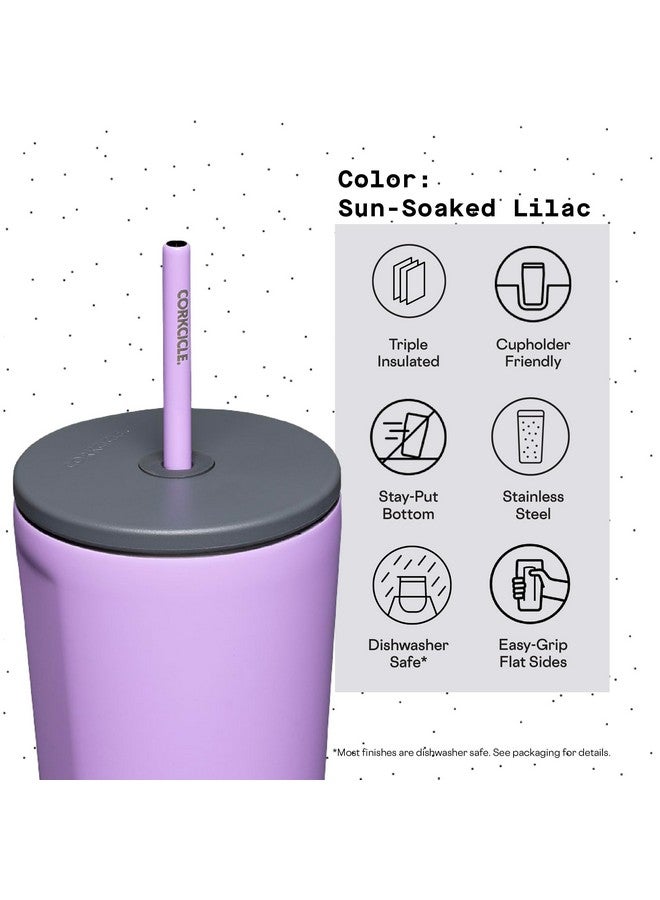 CORKCICLE Cold Cup Insulated Tumbler With Lid And Straw, Sun-Soaked Lilac, 24 Oz - Reusable Water Bottle Keeps Beverages Cold For 12Hrs, Hot 5Hrs - Cupholder Friendly Tumbler, Lid For Flexible Sipping - Image 4