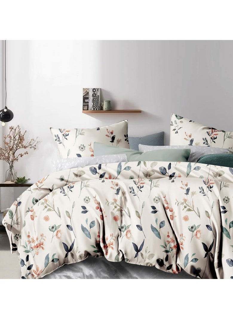 ماركة غير محددة - طقم ملايات Serenity Leaves - بدون حشوة - 6 قطع - 4 أغطية وسائد - 1 ملاية سرير - 1 غطاء لحاف  مقاس كينج:  غطاء لحاف: 220×240 سم ملاية بمطاط: 200×200 سم + 30 سم أغطية وسائد: 50×75 سم - Image 1