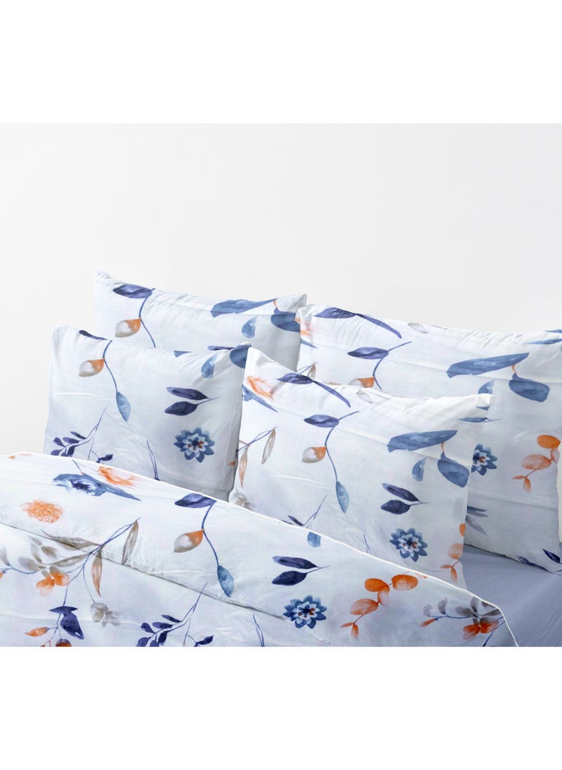 ماركة غير محددة - طقم ملايات Serenity Leaves - بدون حشوة - 6 قطع - 4 أغطية وسائد - 1 ملاية سرير - 1 غطاء لحاف  مقاس كينج:  غطاء لحاف: 220×240 سم ملاية بمطاط: 200×200 سم + 30 سم أغطية وسائد: 50×75 سم - Image 1