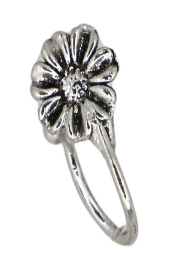 Jwella Set of 4 Silver Plated Floral Kundan Nose Pin for Women and Girls, Elegant Ethnic Nosepin Jewellery with Traditional Design, Lightweight Nose Ring Accessory - Image 4