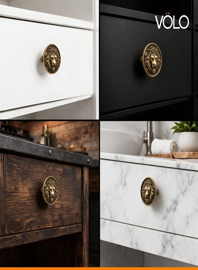 VOLO Antique Brass Finish Lion Cabinet Knob/Pull Handle/knobs for Drawers/Drawer knobs/Handle/knobs for cabinets (Lion Antique)(Model-S164) (Big, 2) - Image 4