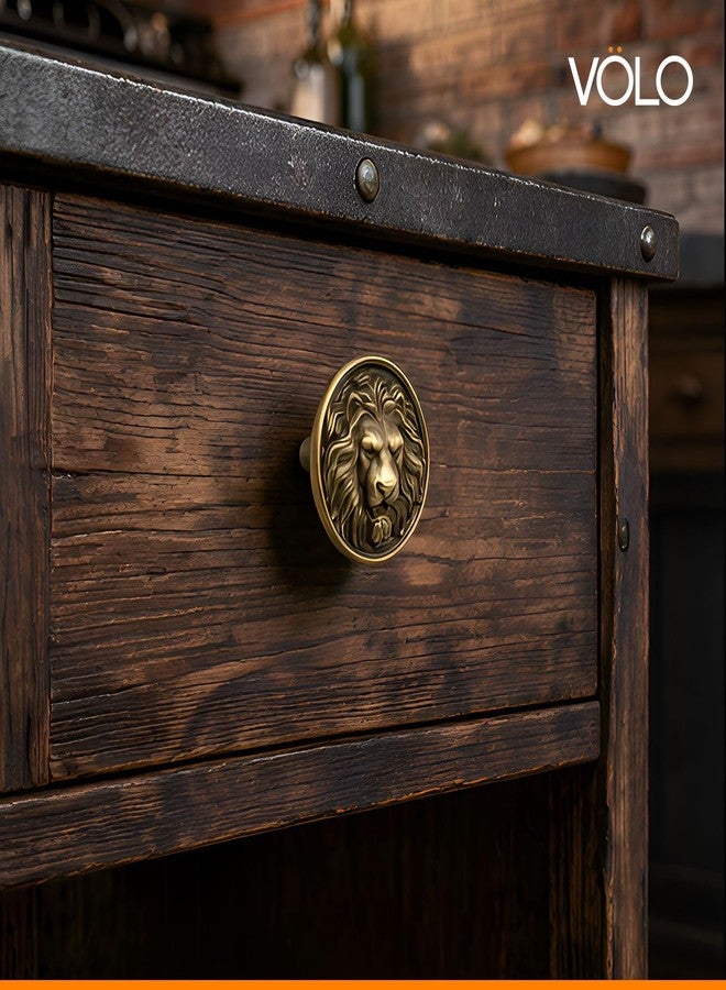 VOLO Antique Brass Finish Lion Cabinet Knob/Pull Handle/knobs for Drawers/Drawer knobs/Handle/knobs for cabinets (Lion Antique)(Model-S164) (Big, 2) - Image 3
