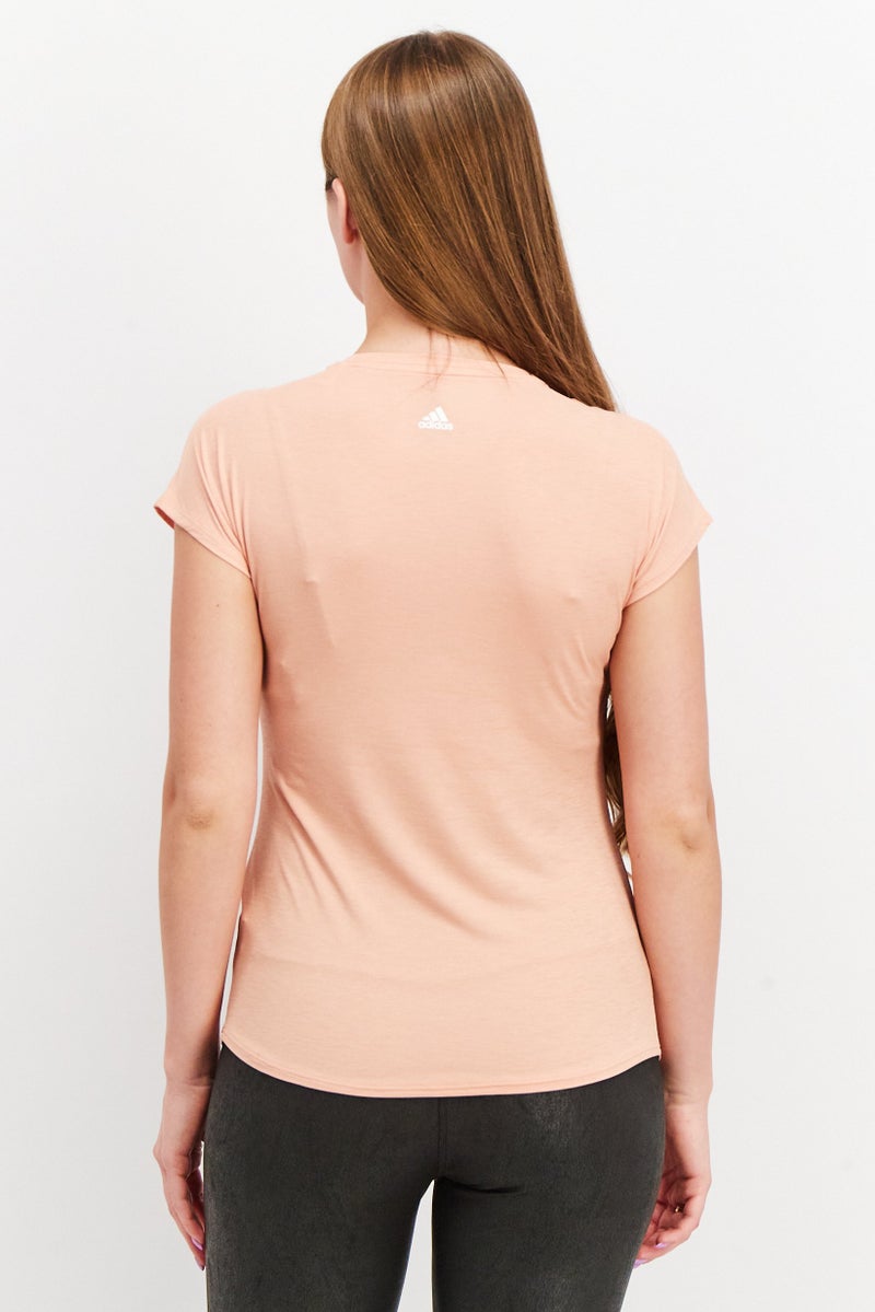 Adidas تي شيرت تدريب قصير الأكمام للنساء، برتقالي - Image 3