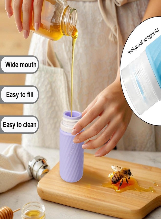 QUMMFA 5Pcs Condiment Squeeze Bottles, 2 OZ Salad Dressing Container To Go, BPA-Free Dressing Bottle (with Cleaning Brush & Spice Labels), Leakproof Sauce Containers for Lunch Box, Travel Size Squeeze Bottle - Image 2
