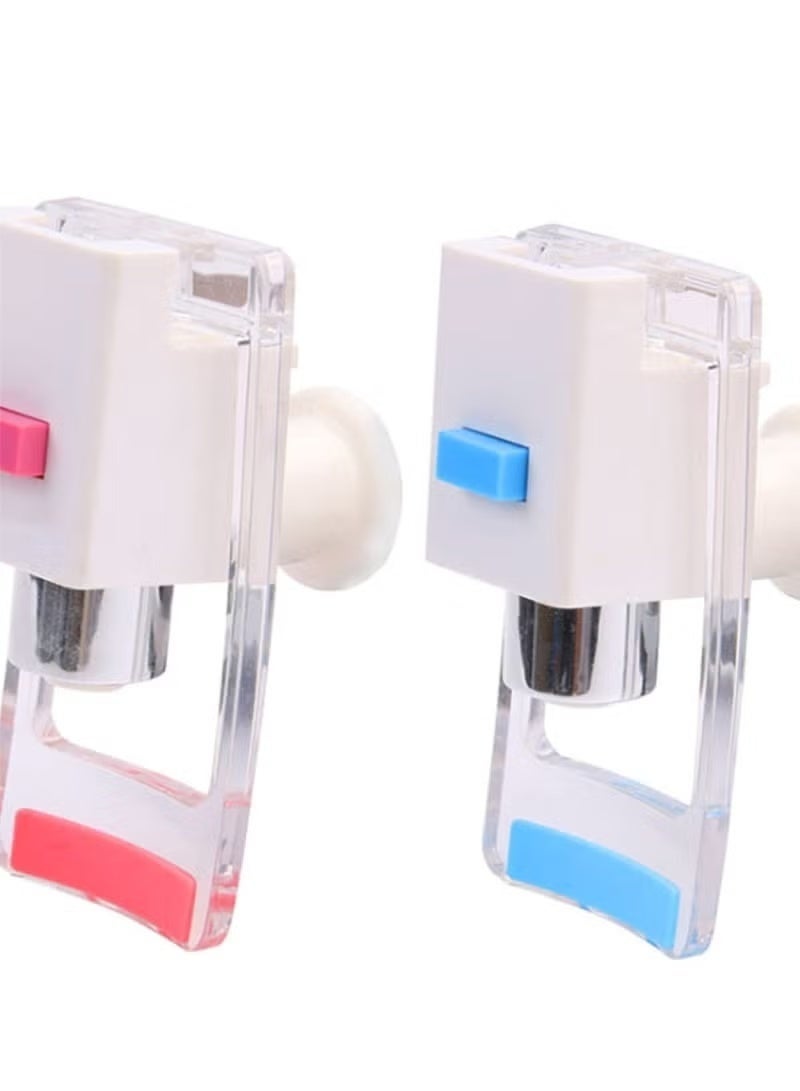 2 Pieces Water Dispenser Replacement Push Faucet With Two Water Valves And Child Safety Lock Cold And Hot Water Spigot Water Dispenser Tap - Image 1