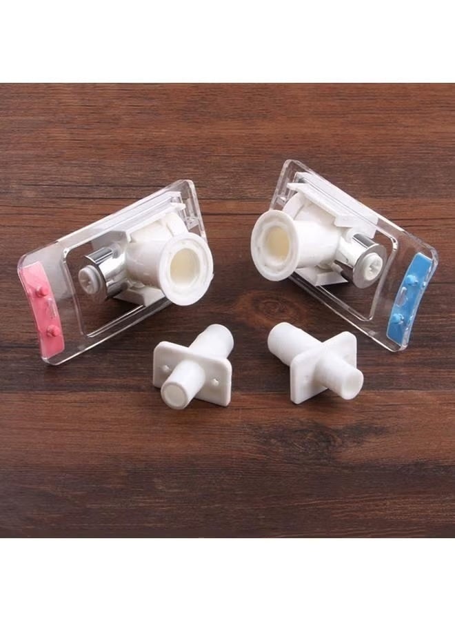 2 Pieces Water Dispenser Replacement Push Faucet With Two Water Valves And Child Safety Lock Cold And Hot Water Spigot Water Dispenser Tap - Image 3