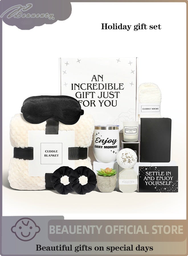 Beauenty Premium 12-Piece Self-Care & Gift Set | Plush Cuddle Blanket, Silky Eye Mask & Exclusive Essentials – Ideal for Gifting - Image 1
