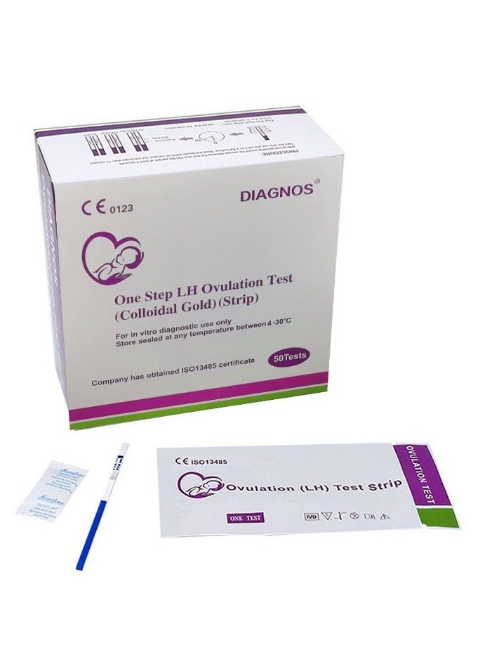 تشخبص ورقة اختبار الإباضة 50 قطعة، تتوقع حالة الإباضة خلال 24-48 ساعة القادمة، ورقة اختبار الخصوبة - Image 1