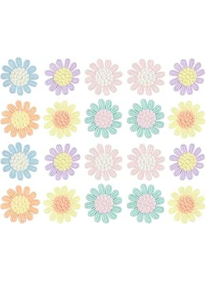 20pcs Flower Shaped Sewing Patches Decorative Appliques for Clothes Embroidery - Image 1