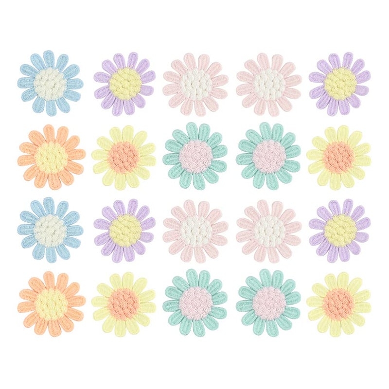 20pcs Flower Shaped Sewing Patches Decorative Appliques for Clothes Embroidery - Image 2