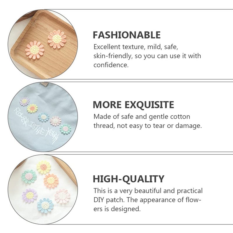 20pcs Flower Shaped Sewing Patches Decorative Appliques for Clothes Embroidery - Image 3