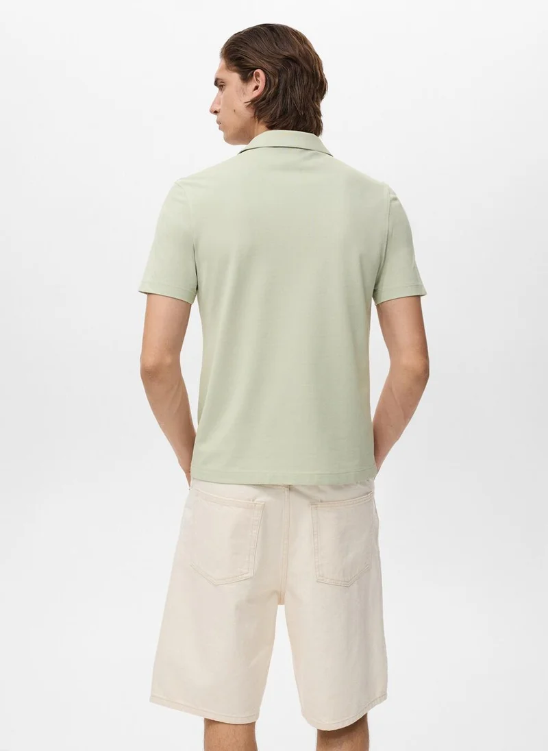 Mango Man Cotton piqué polo shirt
