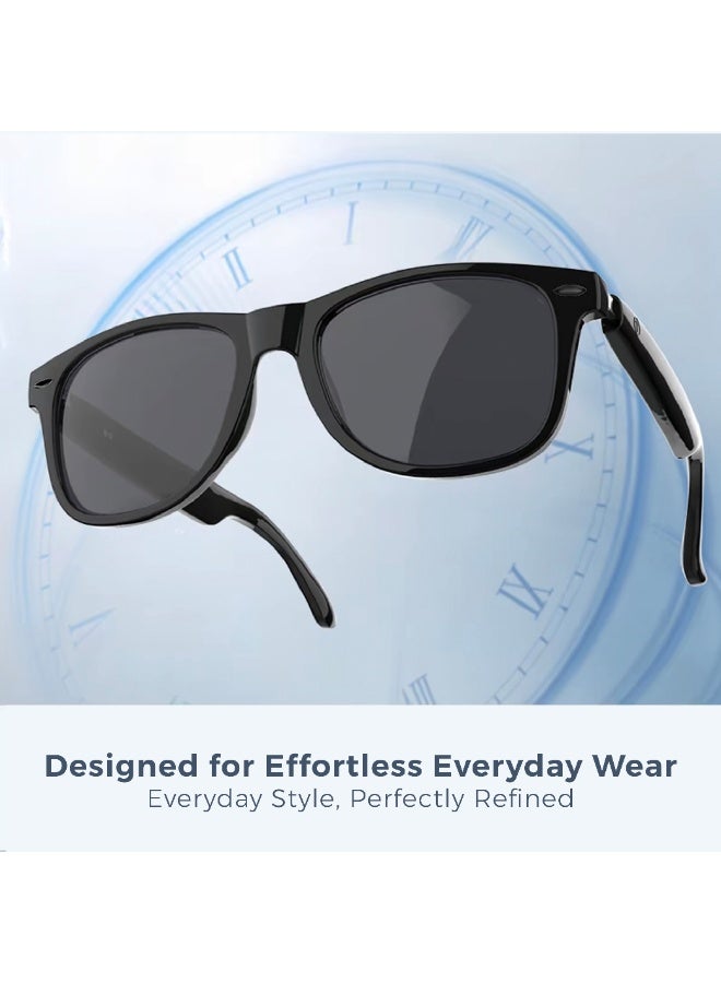 Trands SG3158 Smart AI Audio Glasses with Bluetooth 6.0, Polarized Lenses, AI Voice Assistant & Magnetic Charging - Black - Image 4