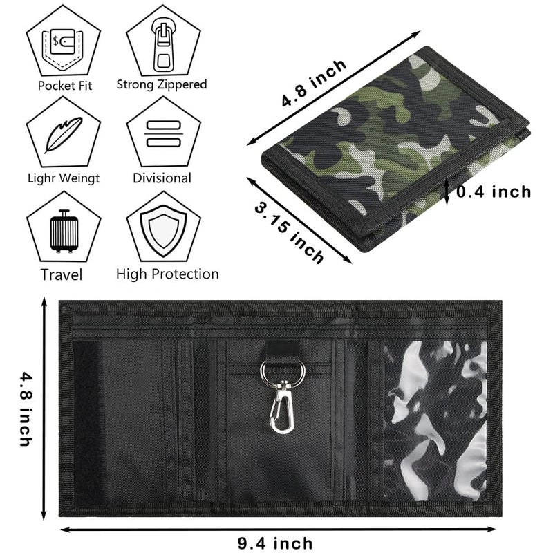 Lamiza Camo Kids Wallet for Boys Girls Teen, Cheap Little Boys Wallet for Kids Ages 4-5-6-7-8-9-10-12, Camouflage Youth Wallets w/ Zipper Coin Pocket, Tri Fold Child Childrens Wallet Novelty Birthday Gift - Image 3