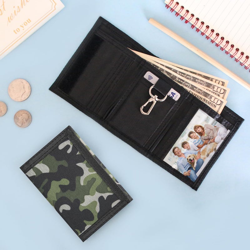 Lamiza Camo Kids Wallet for Boys Girls Teen, Cheap Little Boys Wallet for Kids Ages 4-5-6-7-8-9-10-12, Camouflage Youth Wallets w/ Zipper Coin Pocket, Tri Fold Child Childrens Wallet Novelty Birthday Gift - Image 2
