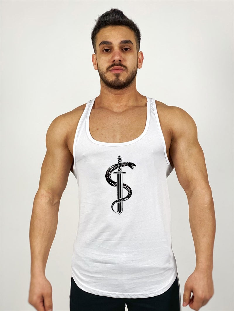 Black İstanbul Black Istanbul Snake's Sword Printed Tank Top 