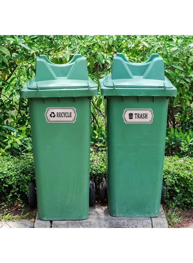 10 Pack Silvery Recycle Trash Bin Decals Durable Weatherproof Self Adhesive Labels - Image 5