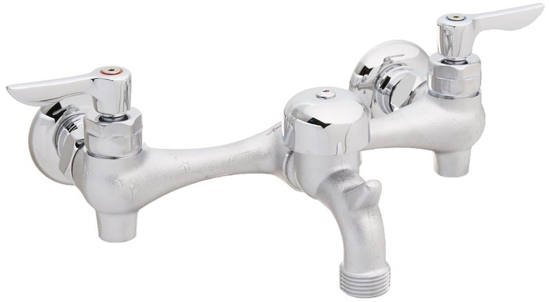 American Standard صنبور حوض خدمة أمريكي قياسي 8350243.004، فوهة كسر فراغ 3 بوصات، توقفات إمداد، كروم خشن - Image 4