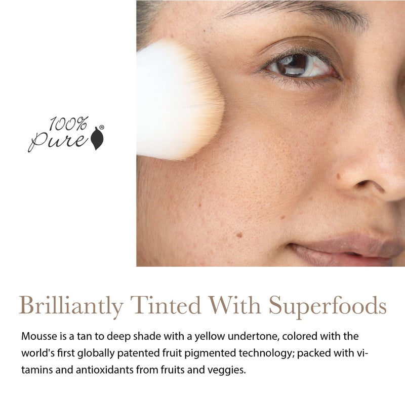 100 % Pure 100% PURE Powder Foundation Matte Finish Face Makeup - Oil Absorbing Pressed Poreless Concealer - Vegan Fruit Pigmented Mousse Color (Tan-Deep Shade w/Yellow Undertones) - 0.32 Oz - Image 2