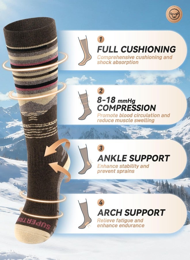 Supertrip 2 Pairs Merino Wool Ski Socks for Womens Mens, Full Cushion Thermal Winter Warm Thick Socks for Skiing Snowboarding - Image 3