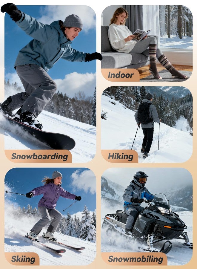 Supertrip 2 Pairs Merino Wool Ski Socks for Womens Mens, Full Cushion Thermal Winter Warm Thick Socks for Skiing Snowboarding - Image 5