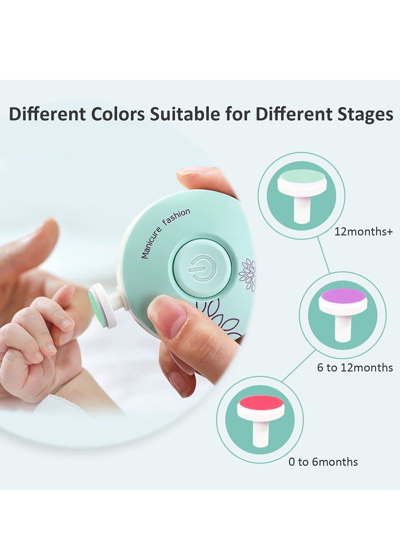 MIXDE - Baby Electric Nail Clipper Safe File with 6 Grinding Pads Trim Silent Polish Grooming Kit for Newborn Infant Toddler or Adults Fingernails Care - Image 1
