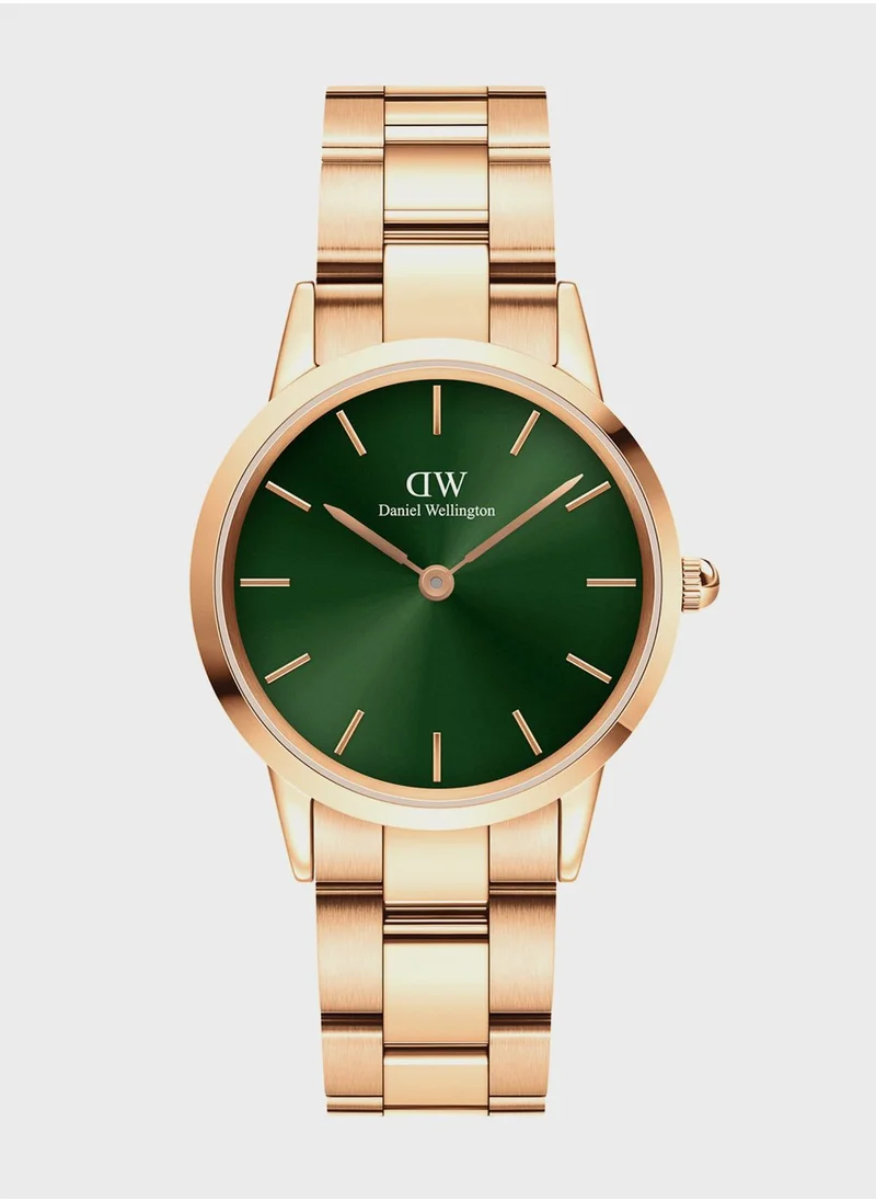 DANIEL WELLINGTON Iconic Link Emerald Rose Gold Watch, 32Mm