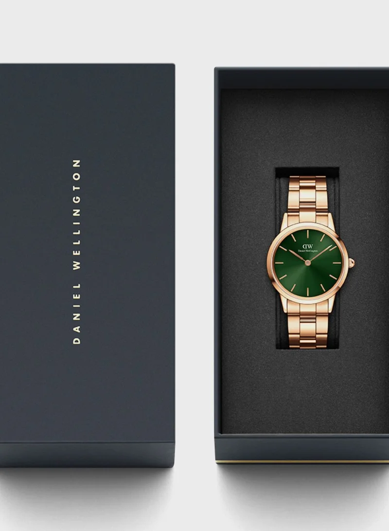 دانيال ولينغتون Iconic Link Emerald Rose Gold Watch, 32Mm